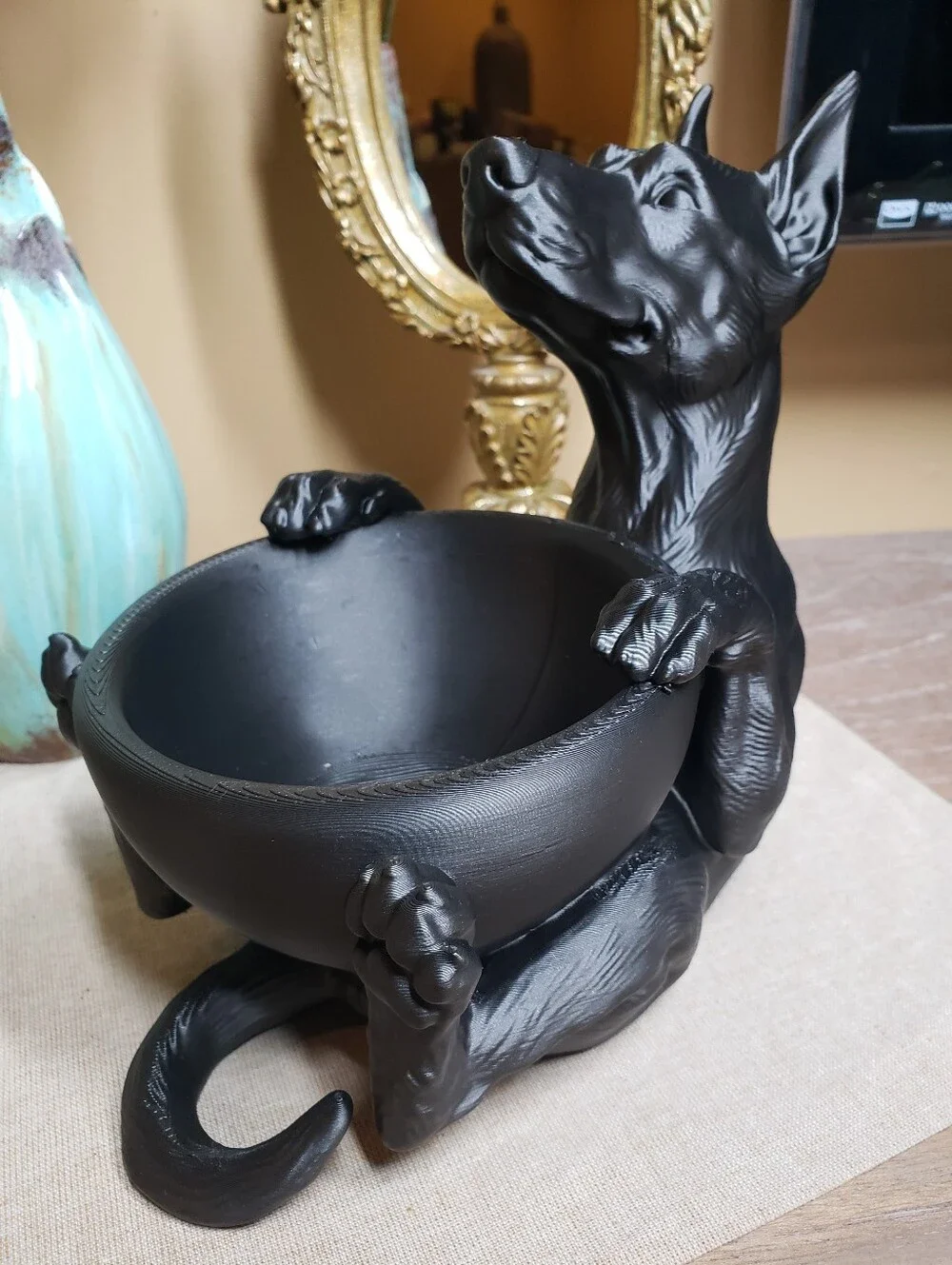 Hand Crafted Doberman Dog Bowl / Planter / Jewelry or Keepsake Dish NWT!